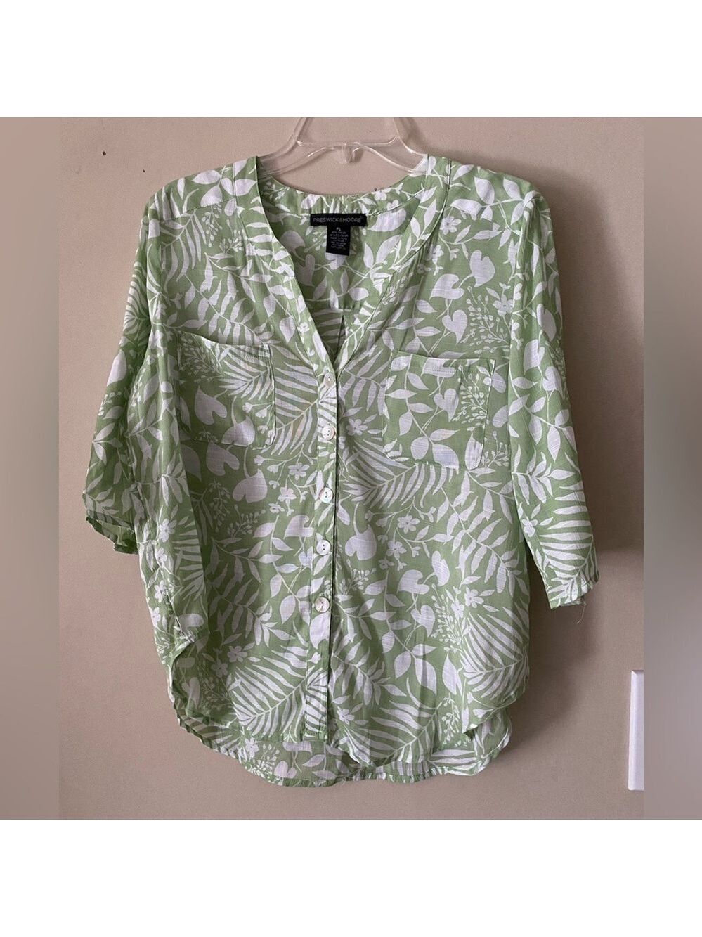 Preswick & Moore Green Botanical Print Blouse PL